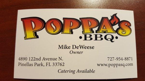 Poppa's Business Card