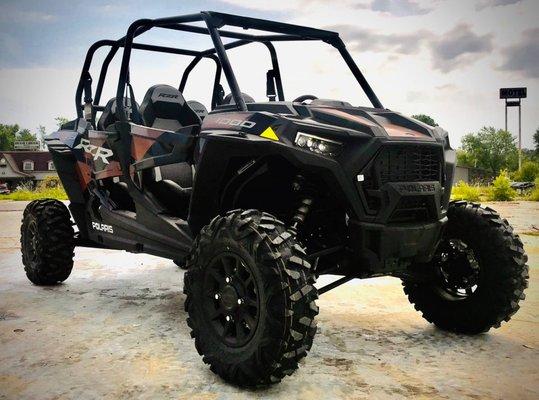 One of our Polaris RZR XP 1000 Side-by-Side UTVs, seats up to 4.