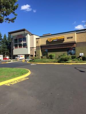 The entry way and building complex.