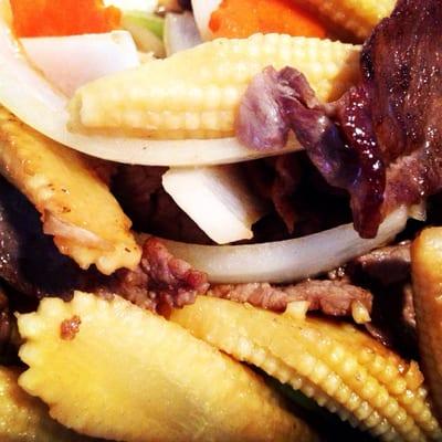 Baby corn and beef