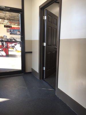 Newly remodeled waiting room with ice cold AC. Old one was dirty and noisy.