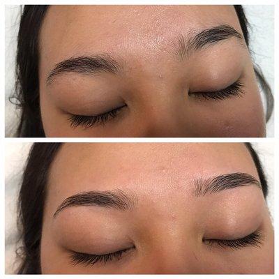 Before and after eyebrows waxing