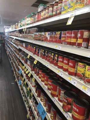 Products are always lined up nicely on the shelves. No merchandise ever blocks a shelf like they do at the big chains.