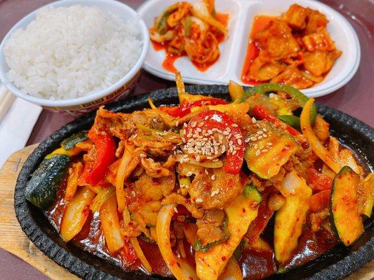 Stir-fried spicy pork - this one of my favorite dishes at this booth inside HMart dining area.