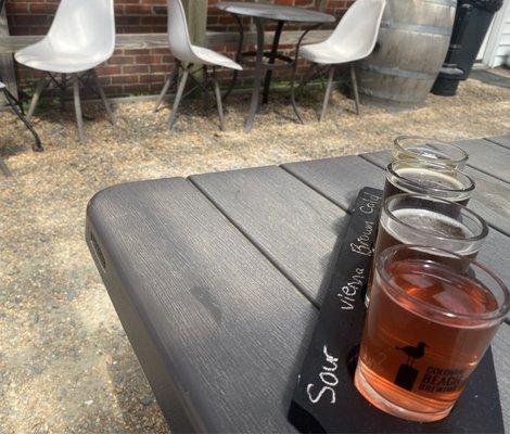 A flight on the patio