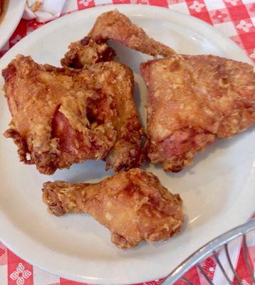 My Mother's Broasted Chicken which came with a Salad and A plate Of Mostaccioli (see separate photo).