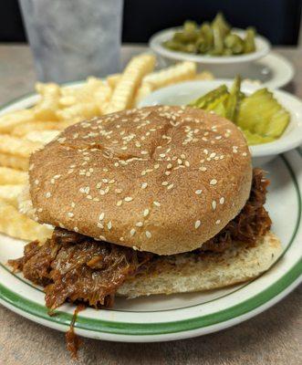 BBQ Beef Sandwich at Pete's Cafe. A Thursday special. See you next Thursday. And the Thursday after that.