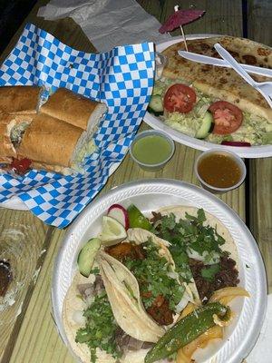 Tacos, torta, quesadilla