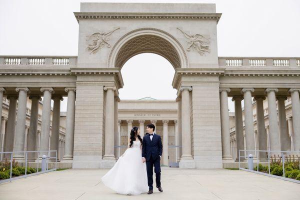 Legion of Honour - San Francisco Pre-Wedding Shoot (Makeup, Dresses, Photography included)