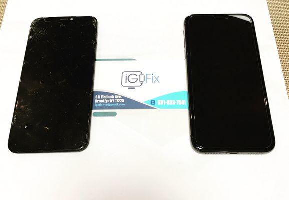 iPhone X Screen Replacement Before & After.