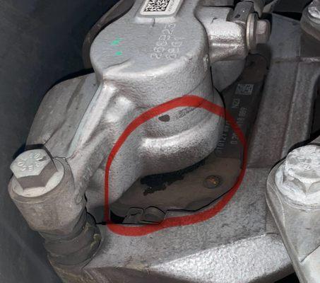 Leaking caliper piston