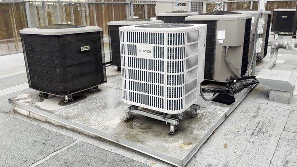 Here is a picture of one of our Bosch heat pump installations after it is finished.