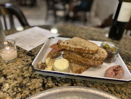 Meat and cheese plate. The pork and trout rilletes were my favorite