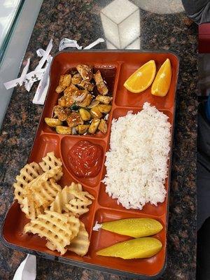 Kids bento box with chicken teriyaki