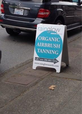 Sandwich board outside on 35th Ave