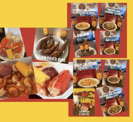 A variety of our Cajun food plates