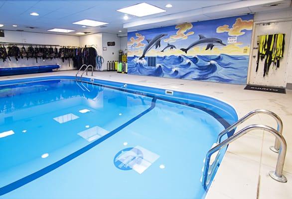 Our IN STORE, heated pool where we do all of our confined water dives.