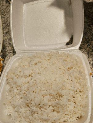 The abundance of fluffy white rice.