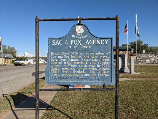 Sac & Fox Agency Historic Marker, Stroud