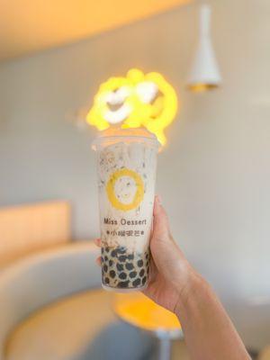 classic milk tea $3.99 plus boba $0.50