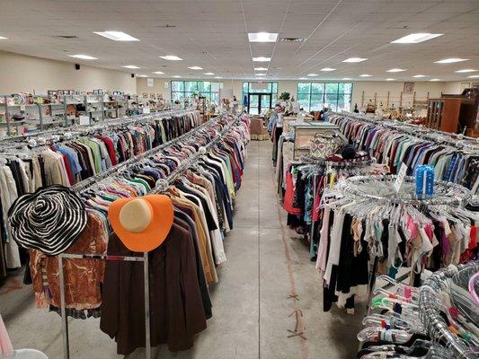 Rows and rows of great gently used clothing