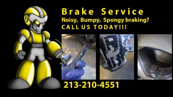 Do you hear too much noise when you apply the brakes? It may be time for a brake job!!! call us today at 213-210-4551