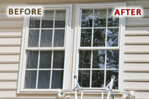 Window Cleaning: Before (L) and After (R)