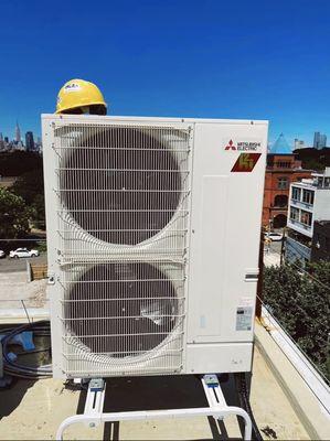 This hyper heat mitsubishi mini split equipment is made especially for cold climates such as New York.