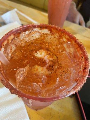 A michelada with modelo beer