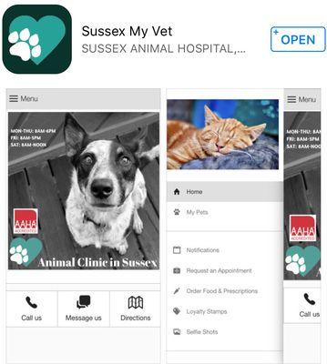 Download our app "Sussex My Vet" available free at the App store and Google Play