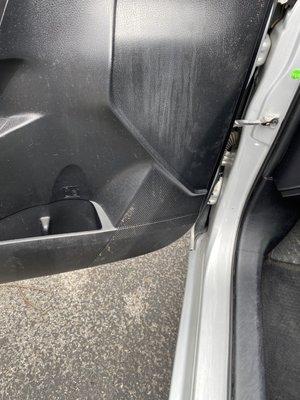 Mystery substance spilled all over the drivers door