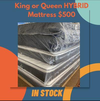 New  King or Queen Hybrid Mattress $500