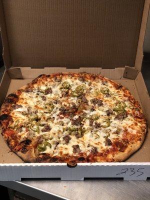 16 inch multiple topping pizza