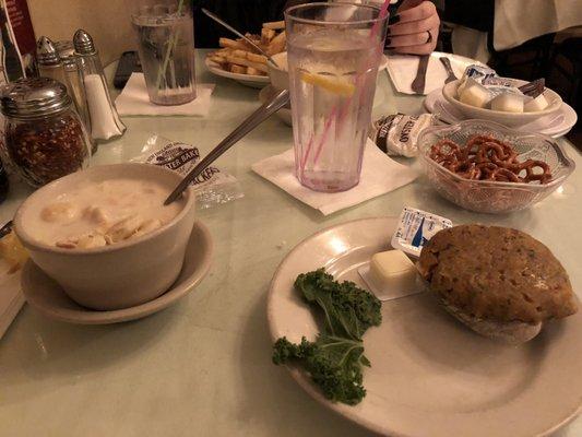 Clam chowder and the best stuffed quahog in New Bedford