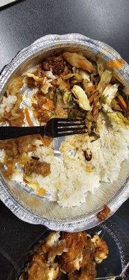 Chicken/White Rice/Cabbage..and a ROACH!