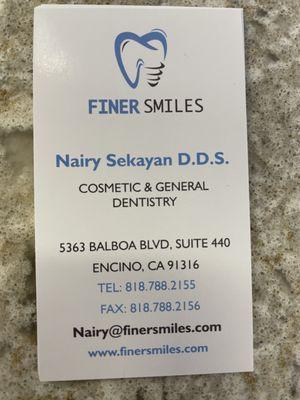 Dentist contact information