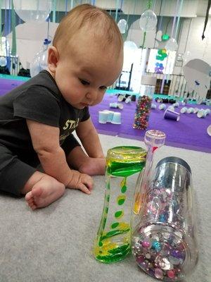 Quinn loves all the toys coach Patty puts out! #squishybabies