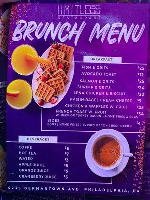 Brunch menu