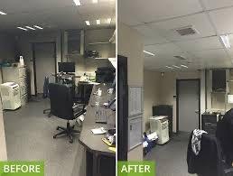 Before and after photos of one of our business clients office