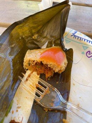 What's left of my banana leaf tamales