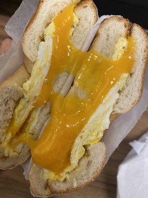 Bagel with egg and cheese