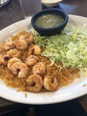 Something light - grilled shrimp, rice and salad. Yes.