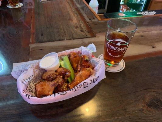 Bourbon and Sriracha wings together in one basket!