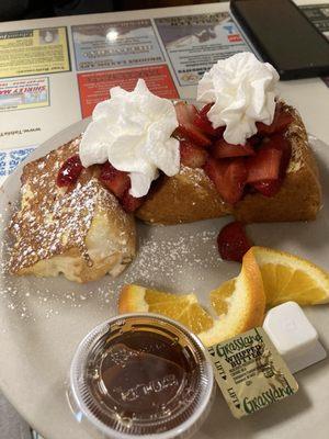 Angel food French toast with strawberries