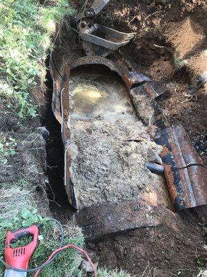 70 year old tank still totally intact and it totally held without failing not trashing the water table