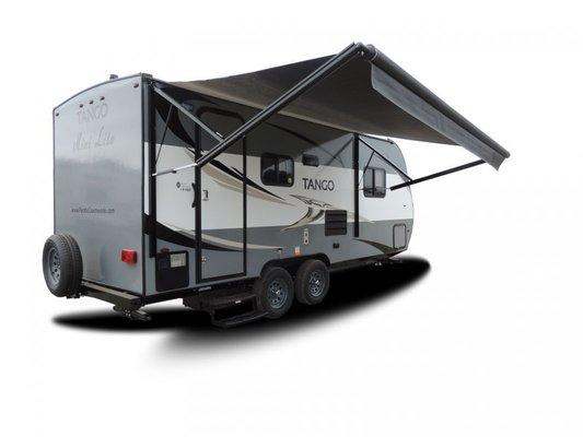 We sell new TANGO travel trailers and toy haulers