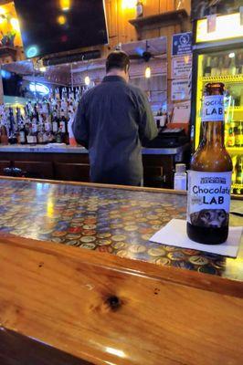 Liquor selection, and the neat bar top!