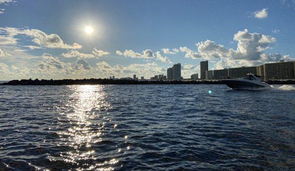 A beautiful and glorious sunny day aboard our dolphin boat.