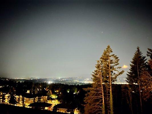 Overlooking Beaverton from the patio at night.