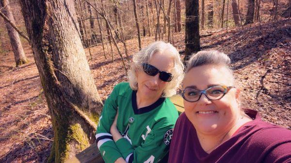 Mr & Mrs Cooper - enjoying a short hike near the waterfall